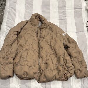 Light Brown Quilted Down Puffer Moncler Jacket